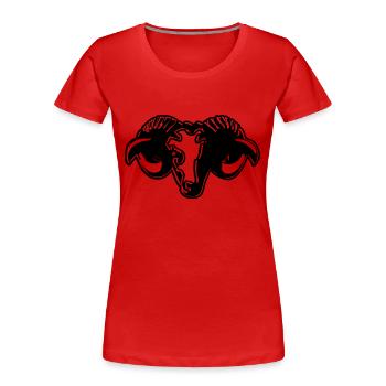 Widder horoskop stilisiert - Frauen Premium Bio T-Shirt - Rot - Vorne - Mia (176cm)