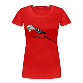 perruche - T-shirt bio Premium Femme - rouge - Devant - Mia (176cm)