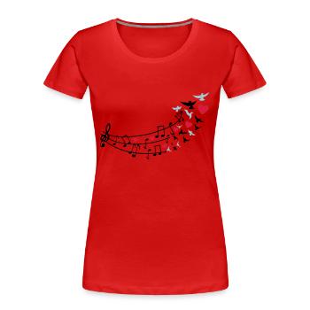 love_music_noten2 - Frauen Premium Bio T-Shirt - Rot - Vorne - Mia (176cm)