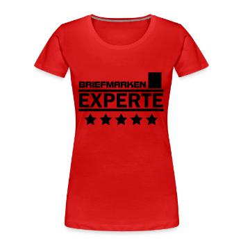 briefmarken experte - Frauen Premium Bio T-Shirt - Rot - Vorne - Mia (176cm)