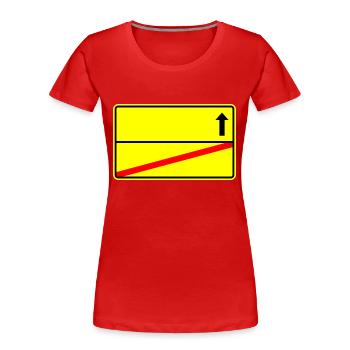 Panneau de signalisation modèle - T-shirt bio Premium Femme - rouge - Devant - Mia (176cm)