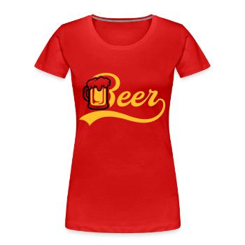 Bière Jug - T-shirt bio Premium Femme - rouge - Devant - Mia (176cm)