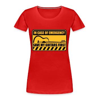 Save My Guitars First - Women's Premium Organic T-Shirt - red - Front - Mia (176cm)