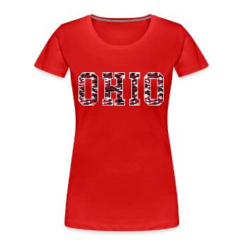 Ohio camoflague - Frauen Premium Bio T-Shirt - Rot - Vorne - Mia (176cm)