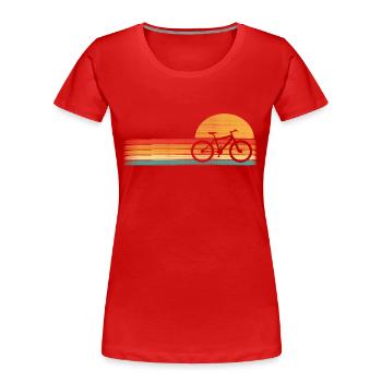 Vélo Vintage Rétro Aquarelle Cool Art - T-shirt bio Premium Femme - rouge - Devant - Mia (176cm)