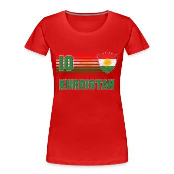 Kurdistan Football Team - Women's Premium Organic T-Shirt - red - Front - Mia (176cm)