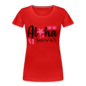aloha summer - Frauen Premium Bio T-Shirt - Rot - Vorne - Mia (176cm)