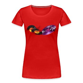 Traces - T-shirt bio Premium Femme - rouge - Devant - Mia (176cm)