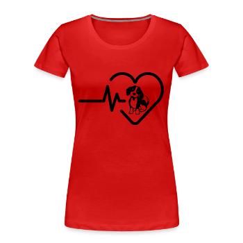 Chien - T-shirt bio Premium Femme - rouge - Devant - Mia (176cm)