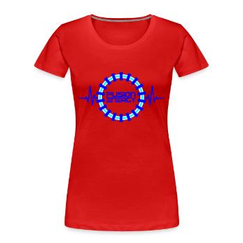Fusion Energy | Farben änderbar - Frauen Premium Bio T-Shirt - Rot - Vorne - Mia (176cm)