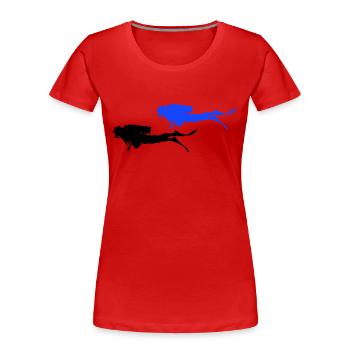 Plongeur - T-shirt bio Premium Femme - rouge - Devant - Mia (176cm)