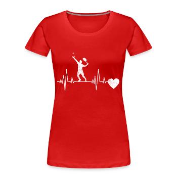Tennisverein Tennis Tennisliebhaber Tennisspieler - Frauen Premium Bio T-Shirt - Rot - Vorne - Mia (176cm)
