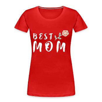 Meilleure fête des mères Meilleur cadeau maman Fleur - T-shirt bio Premium Femme - rouge - Devant - Mia (176cm)