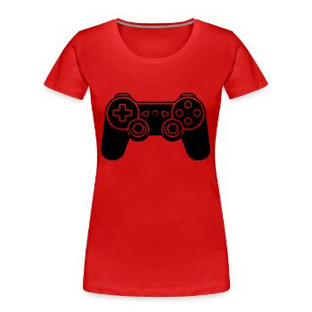 Manette de jeu de jeux vidéo - T-shirt bio Premium Femme - rouge - Devant - Mia (176cm)