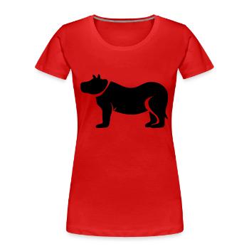 Nilpferd - Frauen Premium Bio T-Shirt - Rot - Vorne - Mia (176cm)