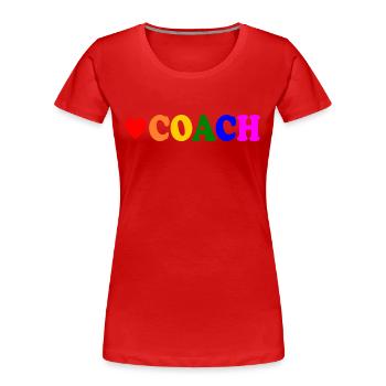 Coach - T-shirt bio Premium Femme - rouge - Devant - Mia (176cm)