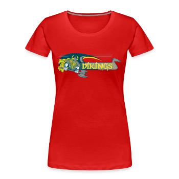 Wikinger - Frauen Premium Bio T-Shirt - Rot - Vorne - Mia (176cm)