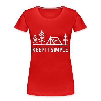 Camper Camping Natur - Frauen Premium Bio T-Shirt - Rot - Vorne - Mia (176cm)