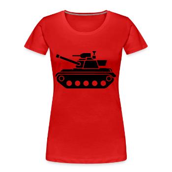Panzer - Frauen Premium Bio T-Shirt - Rot - Vorne - Mia (176cm)