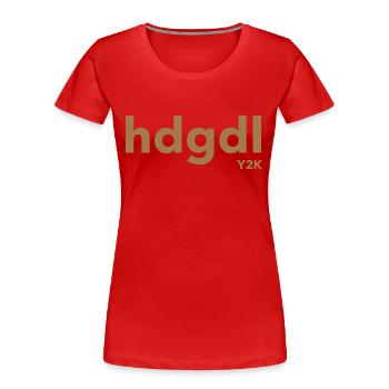 hdgdl hab dich ganz doll lieb Y2k braun - Frauen Premium Bio T-Shirt - Rot - Vorne - Mia (176cm)