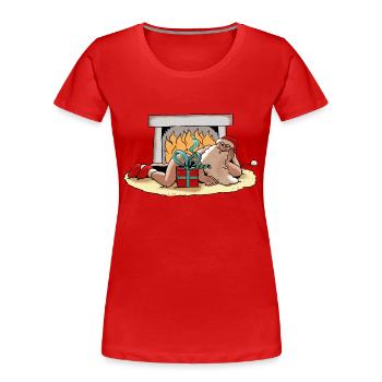 Lasziver Weihnachtsmann - Frauen Premium Bio T-Shirt - Rot - Vorne - Mia (176cm)