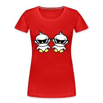 2 Vögel Sonnenbrille Cool sitzen zwei Freunde Crew - Frauen Premium Bio T-Shirt - Rot - Vorne - Mia (176cm)