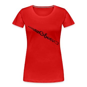 Oboe - Frauen Premium Bio T-Shirt - Rot - Vorne - Mia (176cm)
