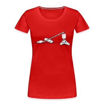 camping camper pfadfinder zelt teepee kochen80 - Frauen Premium Bio T-Shirt - Rot - Vorne - Mia (176cm)