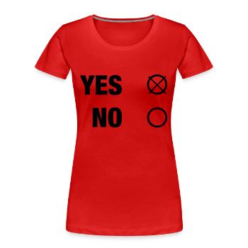 YES NO - Frauen Premium Bio T-Shirt - Rot - Vorne - Mia (176cm)