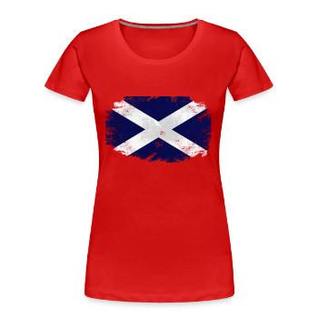 Scotland Flag - Vintage Look - Frauen Premium Bio T-Shirt - Rot - Vorne - Mia (176cm)