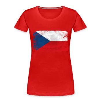 Czech Republic Flag - Frauen Premium Bio T-Shirt - Rot - Vorne - Mia (176cm)
