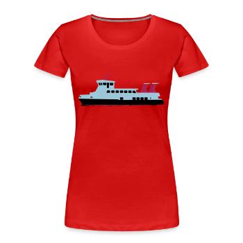schiff - Frauen Premium Bio T-Shirt - Rot - Vorne - Mia (176cm)