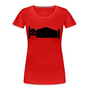 morning bed - T-shirt bio Premium Femme - rouge - Devant - Mia (176cm)