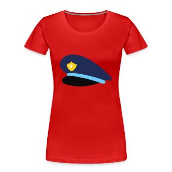 Chapeau de police - T-shirt bio Premium Femme - rouge - Devant - Mia (176cm)
