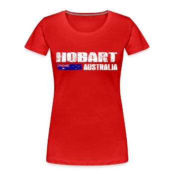 HOBART - Tasmania - AUSTRALIA - Frauen Premium Bio T-Shirt - Rot - Vorne - Mia (176cm)