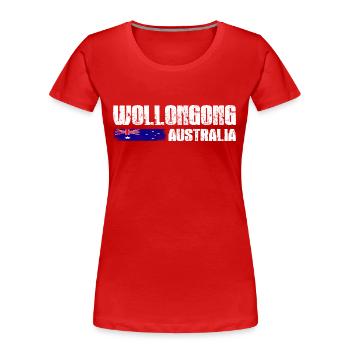 WOLLONGONG - New South Wales - AUSTRALIA - Frauen Premium Bio T-Shirt - Rot - Vorne - Mia (176cm)