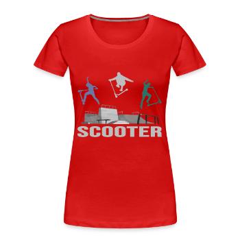 cascadescooter rollerscooter scooter e-scooter - T-shirt bio Premium Femme - rouge - Devant - Mia (176cm)