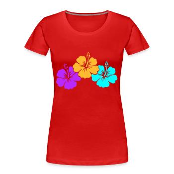 hibiscus - Women's Premium Organic T-Shirt - red - Front - Mia (176cm)
