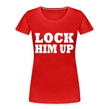 Lock him up - Women's Premium Organic T-Shirt - red - Front - Mia (176cm)