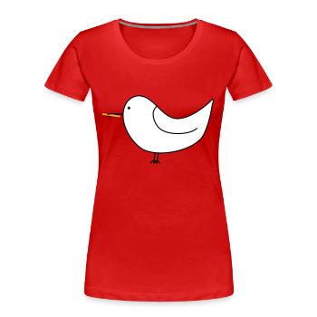 Weiße Möwe mit Pommes - Frauen Premium Bio T-Shirt - Rot - Vorne - Mia (176cm)