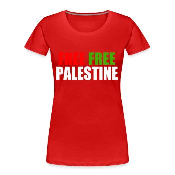 Free Free palestine - Women's Premium Organic T-Shirt - red - Front - Mia (176cm)