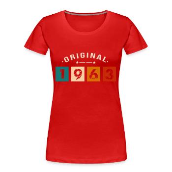 Original 1963 Vintage - Geburtstagsgeschenk 196 - Frauen Premium Bio T-Shirt - Rot - Vorne - Mia (176cm)