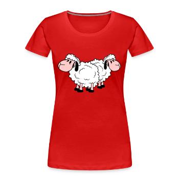 Two Sheep Friends Team Crew Cute Little Baby Dear - Women's Premium Organic T-Shirt - red - Front - Mia (176cm)