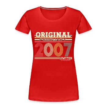 18. Geburtstag Geschenk Mann Original Februar 2007 - Frauen Premium Bio T-Shirt - Rot - Vorne - Mia (176cm)
