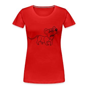 Maus Erschöpft Traurig Verzweifelt Müde Leidet Süß - Frauen Premium Bio T-Shirt - Rot - Vorne - Mia (176cm)