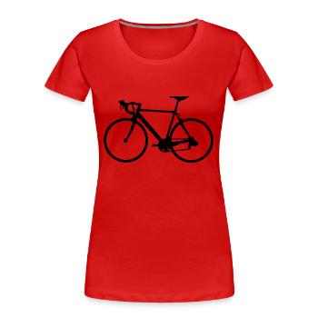 Rennrad - Frauen Premium Bio T-Shirt - Rot - Vorne - Mia (176cm)