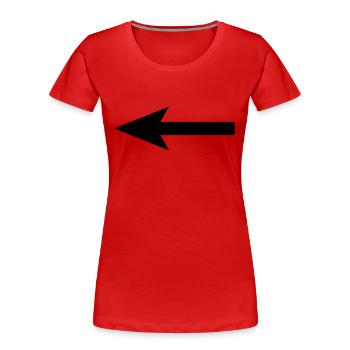 arrow - Women's Premium Organic T-Shirt - red - Front - Mia (176cm)