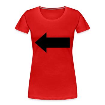 arrow - Women's Premium Organic T-Shirt - red - Front - Mia (176cm)