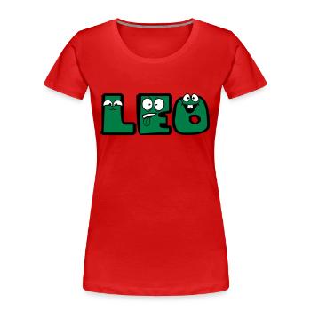 leo first name males child baby offspring pregnant - Women's Premium Organic T-Shirt - red - Front - Mia (176cm)