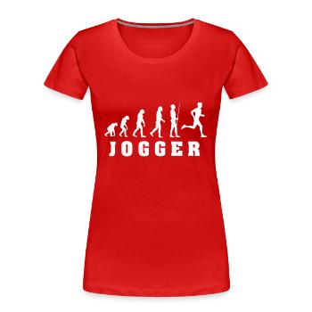 Jogger - T-shirt bio Premium Femme - rouge - Devant - Mia (176cm)